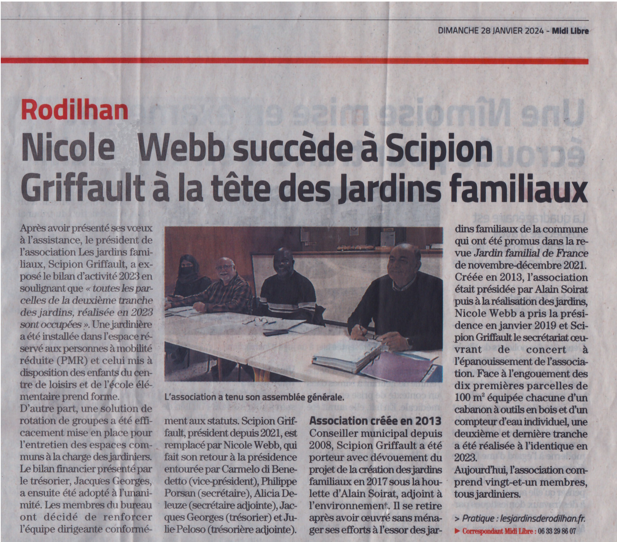 Renouvellement du bureau - Les Jardins familiaux de Rodilhan